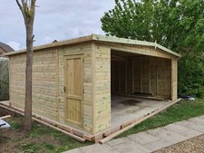 Wooden timber garage carport - wooden,