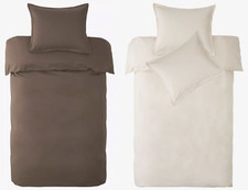 Organic Cotton Percale Duvet Cover Pillow Case Bedding Set Herringbone King SGL