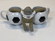 PG Tips Mugs x2 Football Shaped Mug Black And White With Monkey