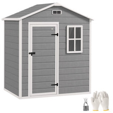 6x4ft Plastic Garden Shed w/