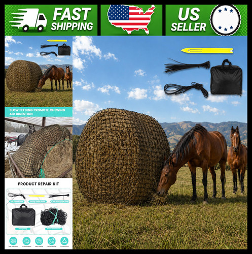 Round bale hay net for - hay, horses