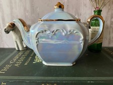 Vintage Sadler Baby Blue Lustre Cube Teapot (Small size - 2 cup)  ¾ pint