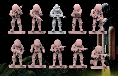 50s retro spacemen x10 - retro,