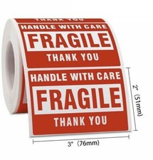 FRAGILE STICKERS/ LABELS - Red
