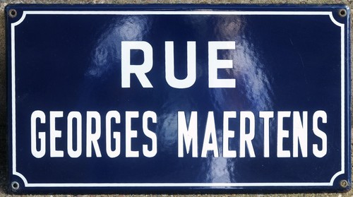 Old blue french enamel - old, street