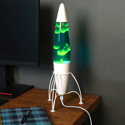 Rocket lava lamp - lava, blue/green