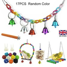 17Pcs Parrot Toys Metal Rope