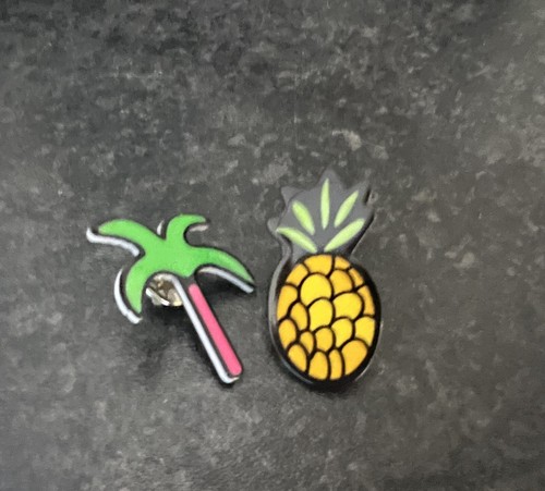 Palm tree pineapple pins - &,