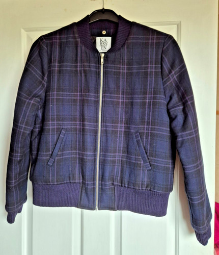 Zoe karssen blue plaid bomber - zoe,