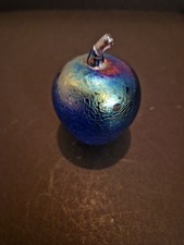 Heron Glass. Azure Blue Small Apple. Handmade In Cumbria