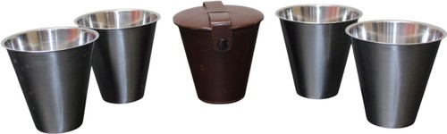 Vintage stirrup cups - cups, case