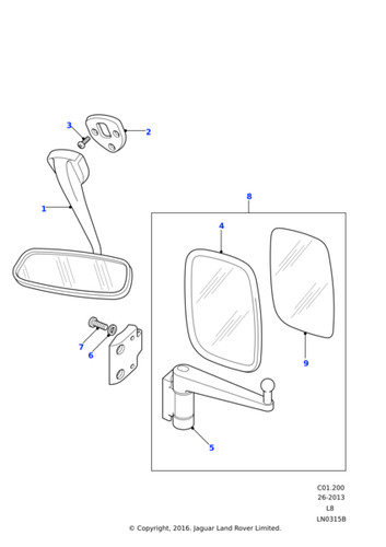 Land rover genuine mirror - land,