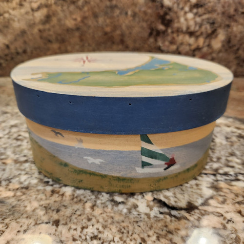 Vintage oval nantucket island - oval,