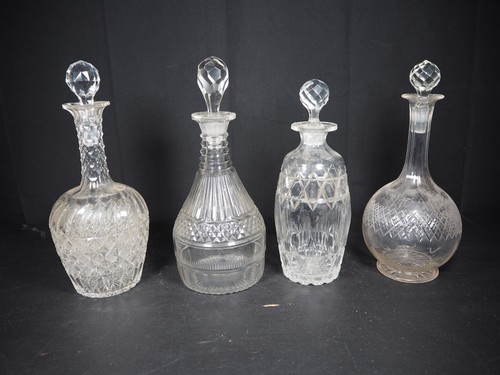 Joblot cut crystal decanters - cut,
