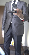 38 R Silver Grey Suit Jacket