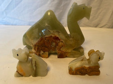Set Of 3 Vintage Onyx Sitting