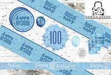 Blue silver 100th - silver, birthday