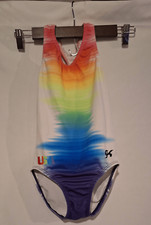 GK Elite Gymnastics Rainbow Sizzle Leotard Size Child Medium