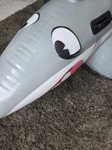 Grey and white bestway shark - and,