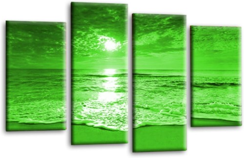 Seascape wall art - seascape, green