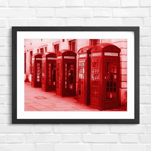 Iconic red telephone booth - red,