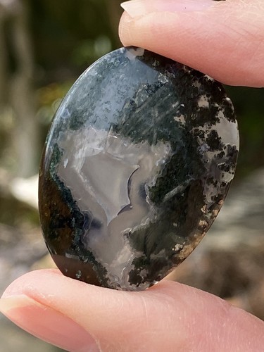 Moss agate cabochon oval aaa - moss,