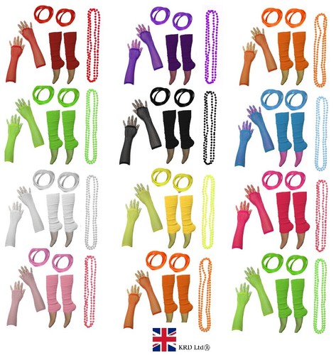 4pcs 80s neon fancy dress - fancy,