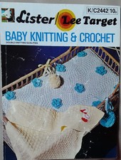 Orig Vtge Lister Lee Target Dk Pram Covers/ Pom Poms Knit/Crochet Pattern C2442