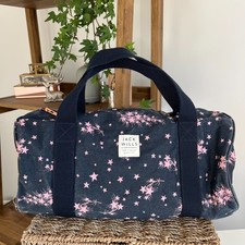 Jack Wills Navy Blue & Pink Stars  Duffle Bag Travel Gym Barrel Holdall