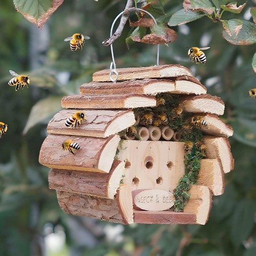 Wooden insect bee hotel - insect, house