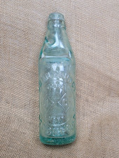 John Grundy Trade Mark Stockport Vintage Glass 10 oz Old Vintage Codd Bottle