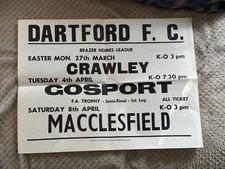 DARTFORD FC F.A. TROPHY SEMI FINAL 1989 POSTER