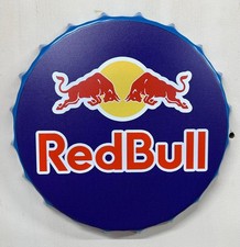 RED BULL METAL BOTTLE TOP WALL SIGN 30cm VINTAGE RETRO MAN CAVE