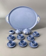 Wedgwood Blue Jasperware Jasper Miniature Dancing Hours 18-Piece Tea Set Teapot