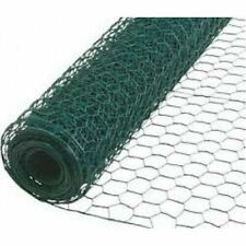 PVC Coated Chicken Wire Rabbit Mesh Green Fencing Aviary Fence 25M  2 widths