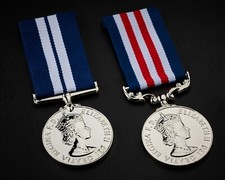 Pair of Silver Replica Elizabeth II Military Medals. Bravery, D Service. ERII