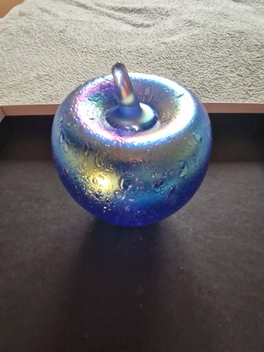 Heron glass large azure blue - glass.,