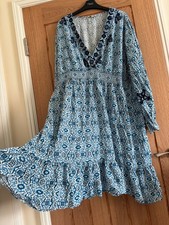 Monsoon White with Blue Print