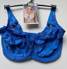 Ladies New Ex M&S Full Cup Lace Trim Bra In 6 Colours Sizes 30G - 46J