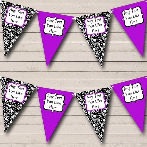 Purple white black - purple, damask