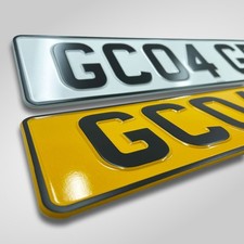 Pressed Number Plates 3D Aluminium Metal UK Registration 100% Road / MOT Legal