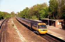 ORIGINAL RAILWAY TRAIN NEGATIVE. Class 43 loco HST Cross Gates station. 1989