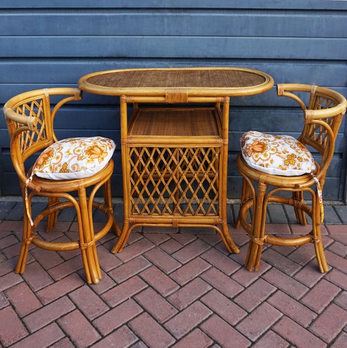 Vintage bamboo bistro table - vintage, &
