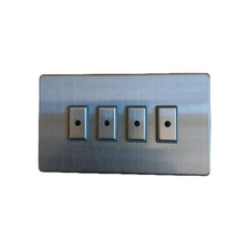 Varilight JDSE104S Screwless Brushed Steel 4 Gang Master LED Dimmer Remote/TOUCH