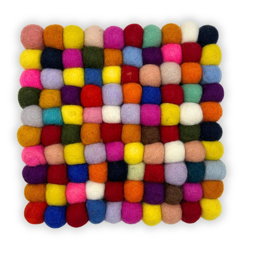 Felt ball square placemat - felt,