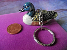 Sweet Vintage Mallard Duck Keyring Key Chain