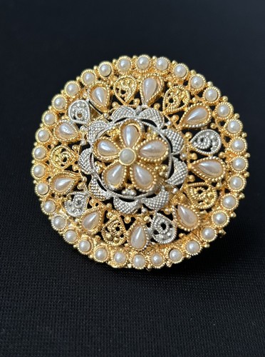Gold plated oversize pearl - oversize,