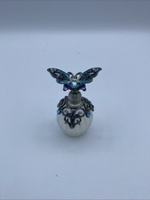Vintage Perfume Bottle With Metal Stopper, Metal Butterfly, Cover Glass Bottle