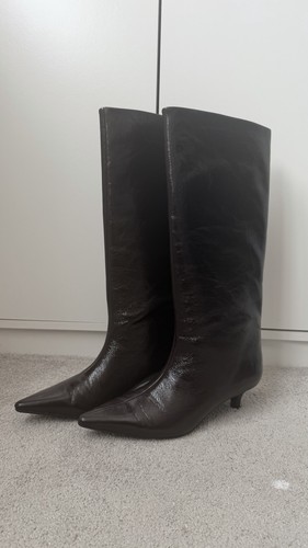 Zara burgundy pointed patent - zara,