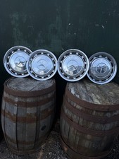 MERCEDES WHEEL TRIMS CHROME 15 INCH VINTAGE SET OF FOUR 